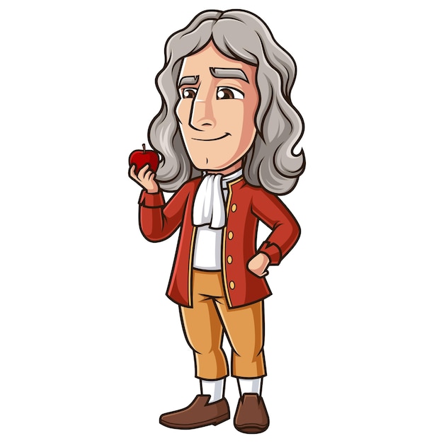 Sir Isaac Newton met een appel
