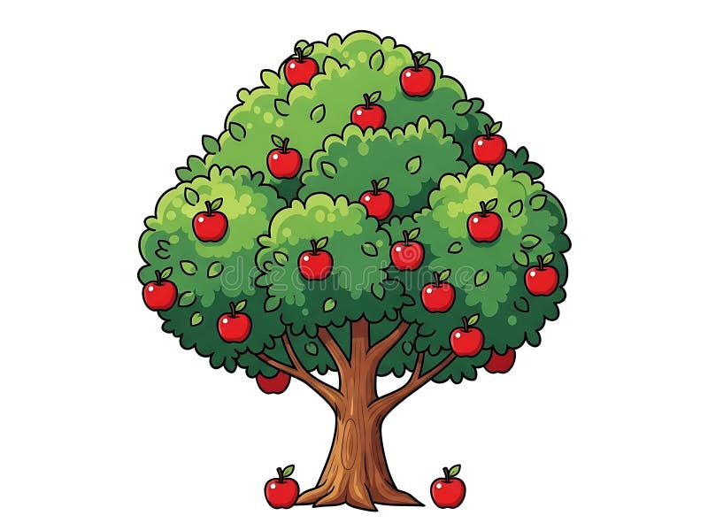 Getekende appelboom